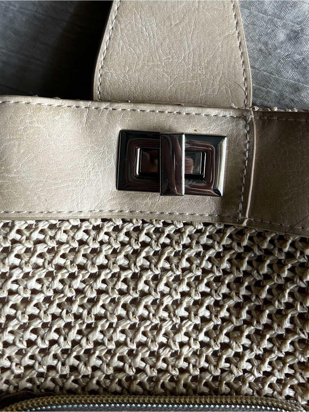 Beis Raffia Sling Backpack - Picture 3 of 8